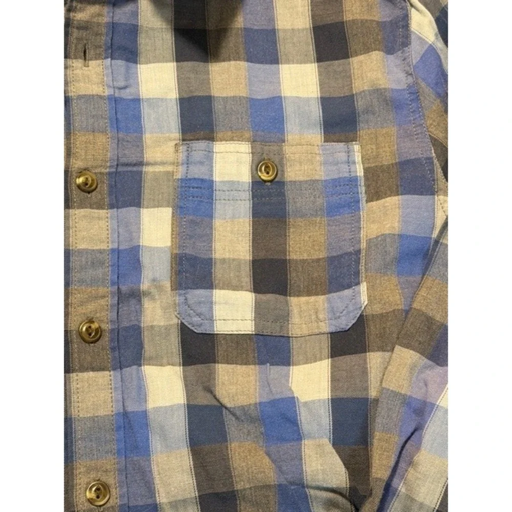 The North Face Mens Plaid Button Down Shirt Blue Grey‎ Check Long Sleeve Large